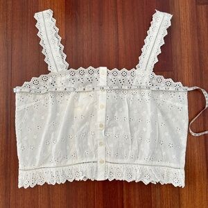 GAP x Doen Cropped Eyelet Tank